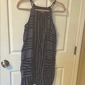 Old Navy Black and Gray Striped Halter Dress